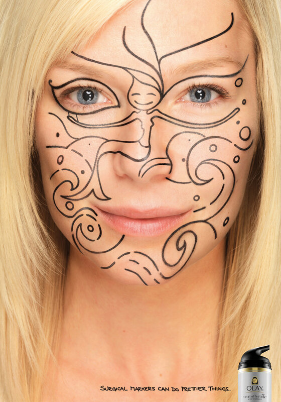 Olay ad with face art