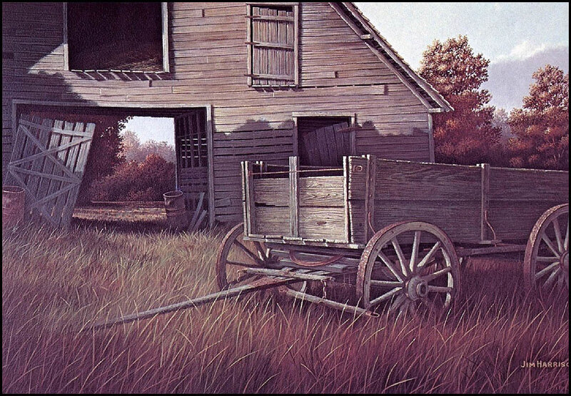 Old barn and wagon