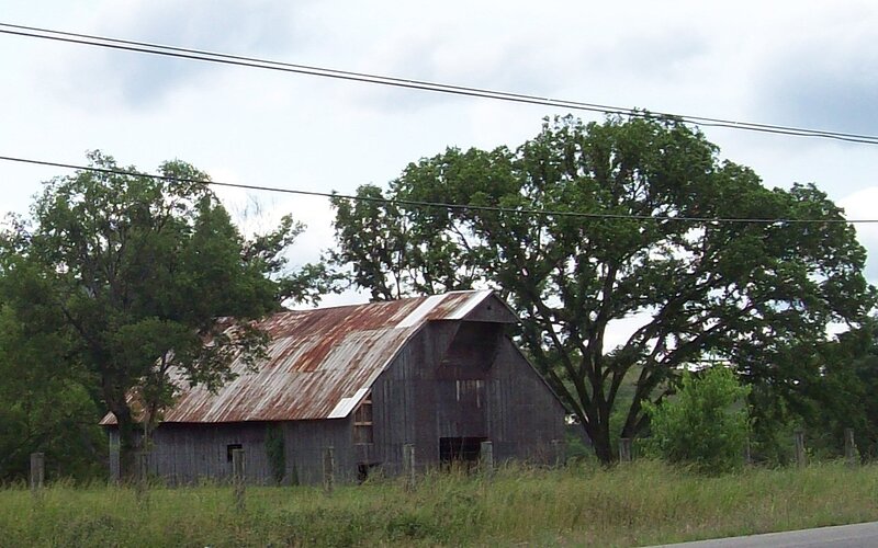 Old Barn in Field — Green, Rural