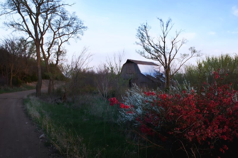 Old Barn in Spring — Red
