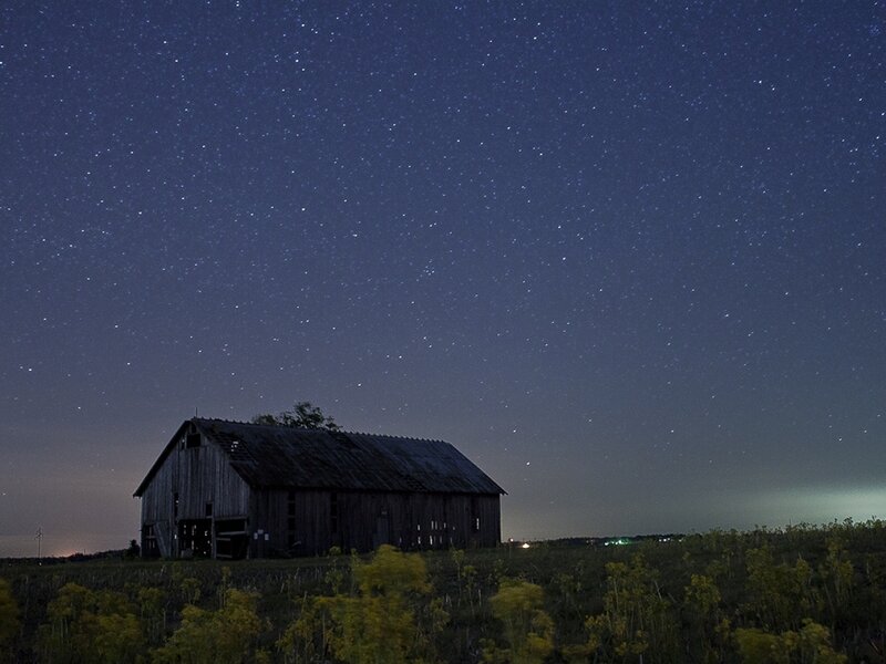 Old Barn under Stars