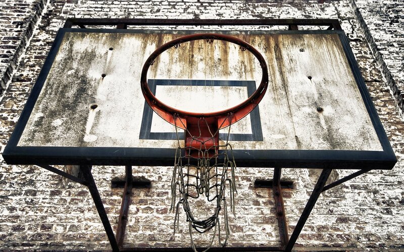 Old Basketball Hoop — White