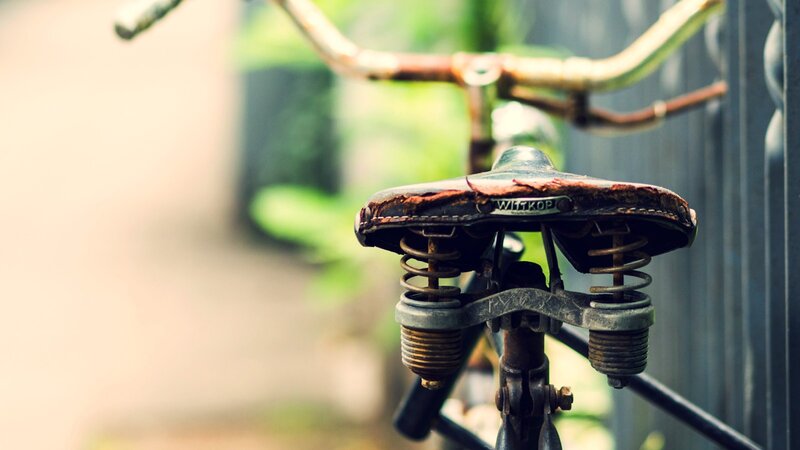 old bicycle seat with springs