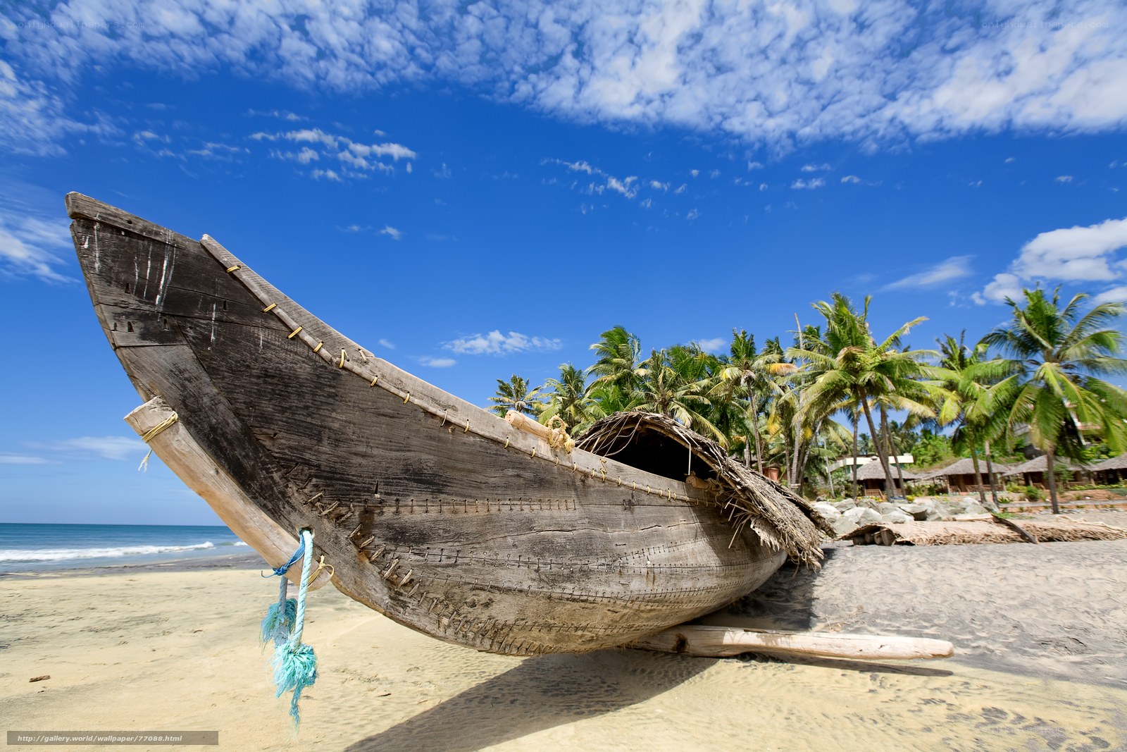 Old boat on tropical beach