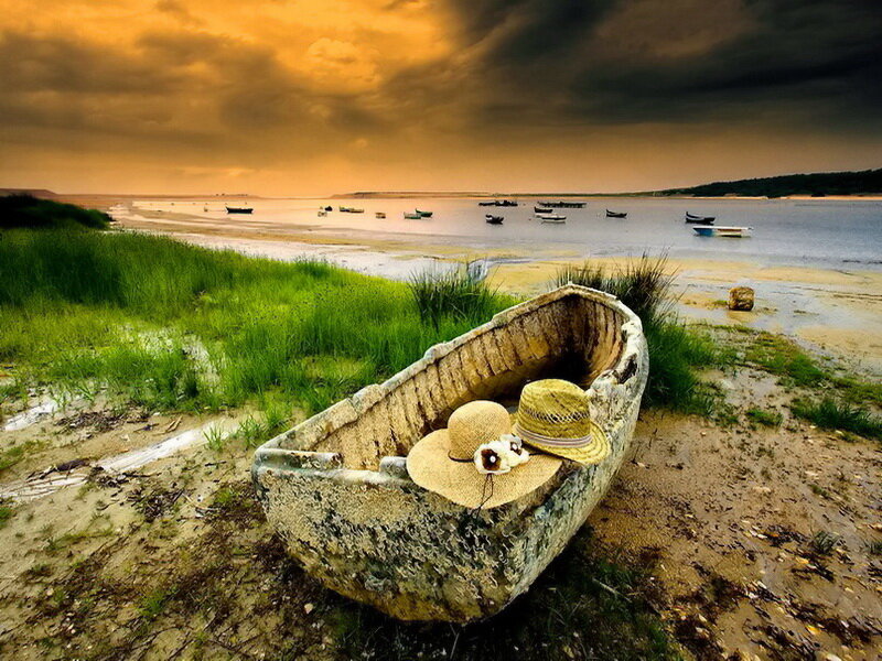 Old Boat with Hats