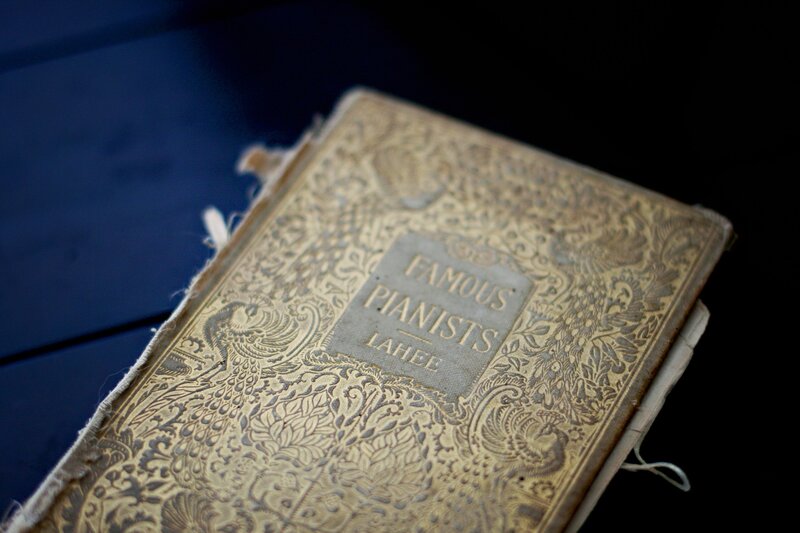 Old book titled Famous Pianists