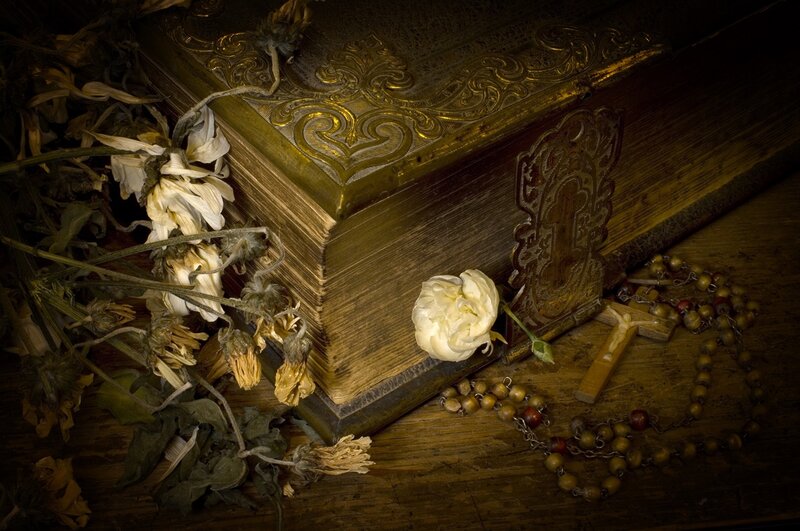 Old Book with Flowers