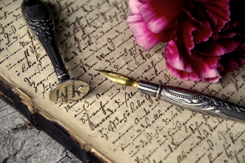 Old Book with Quill Pen
