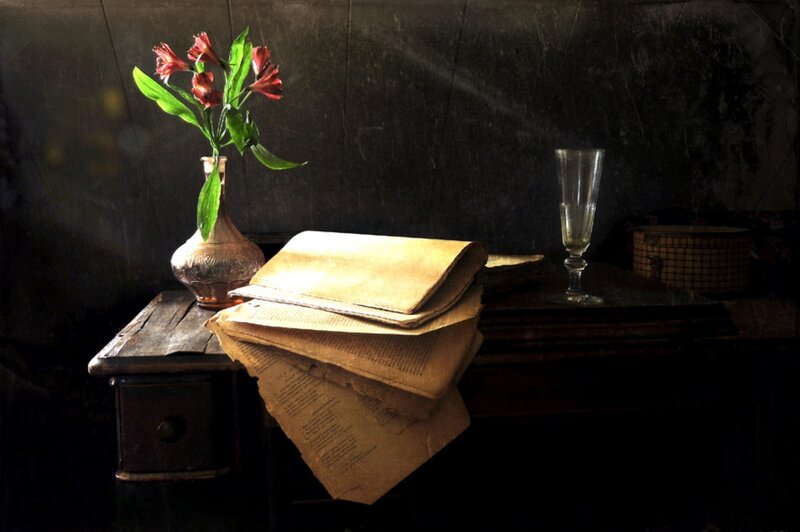 Old Books and Flowers