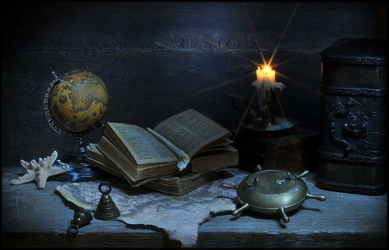 Old Books and Globe