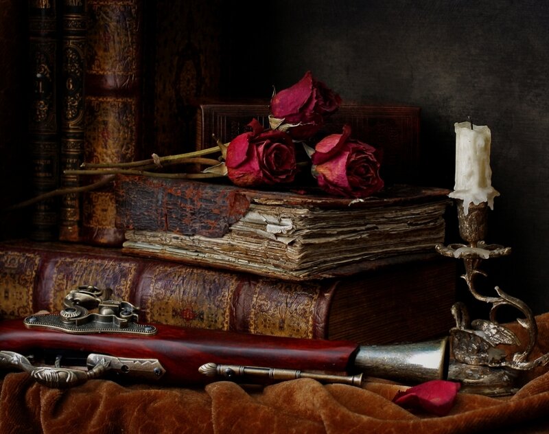 Old Books and Roses