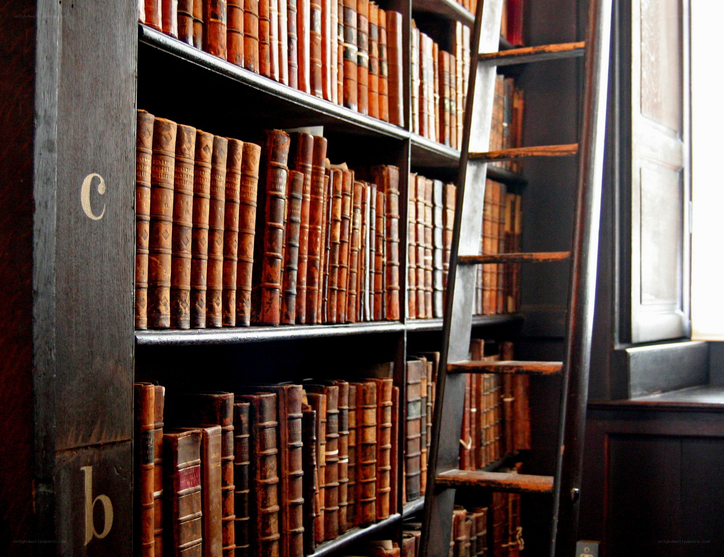 Old books in a library