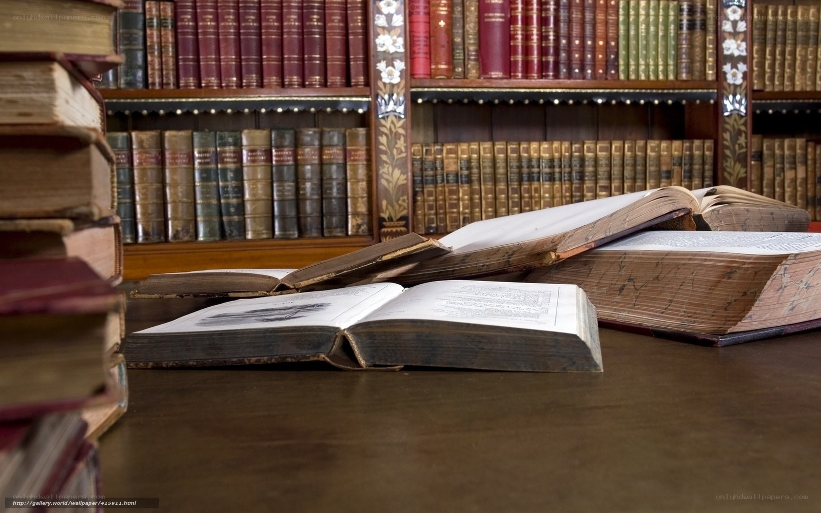 Old books in a library
