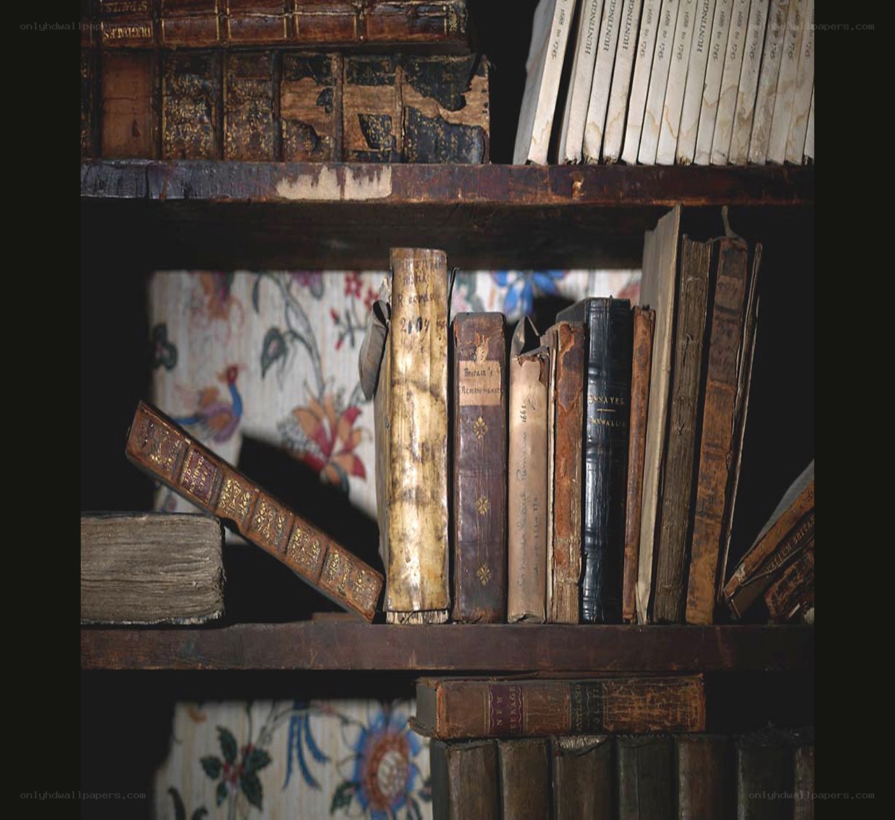 old books on a shelf