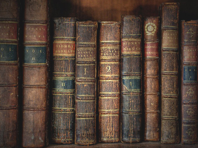 old books on a shelf