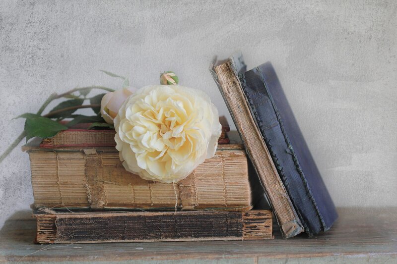 Old Books with Rose
