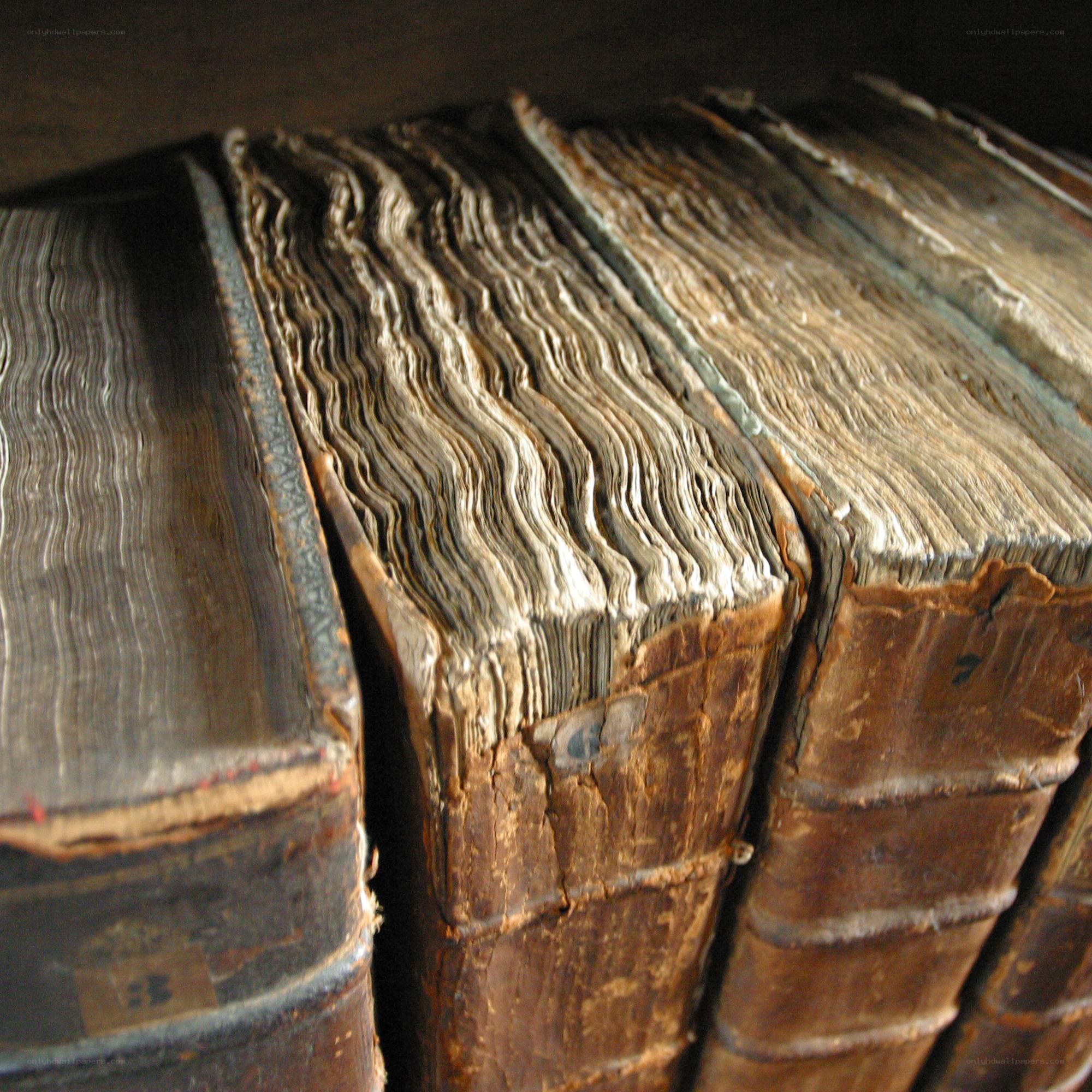 old books with worn spines