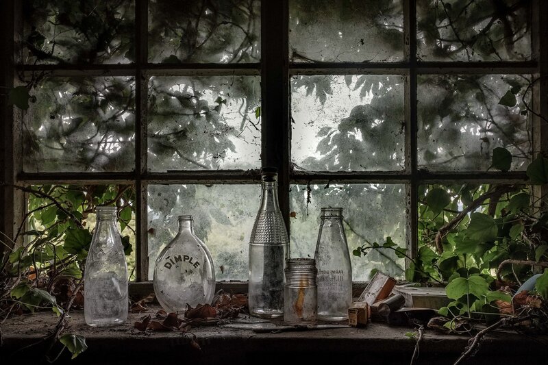 Old Bottles on Windowsill