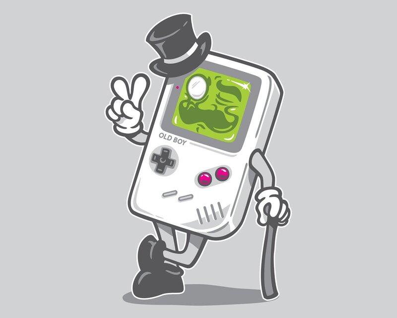 old boy game console character