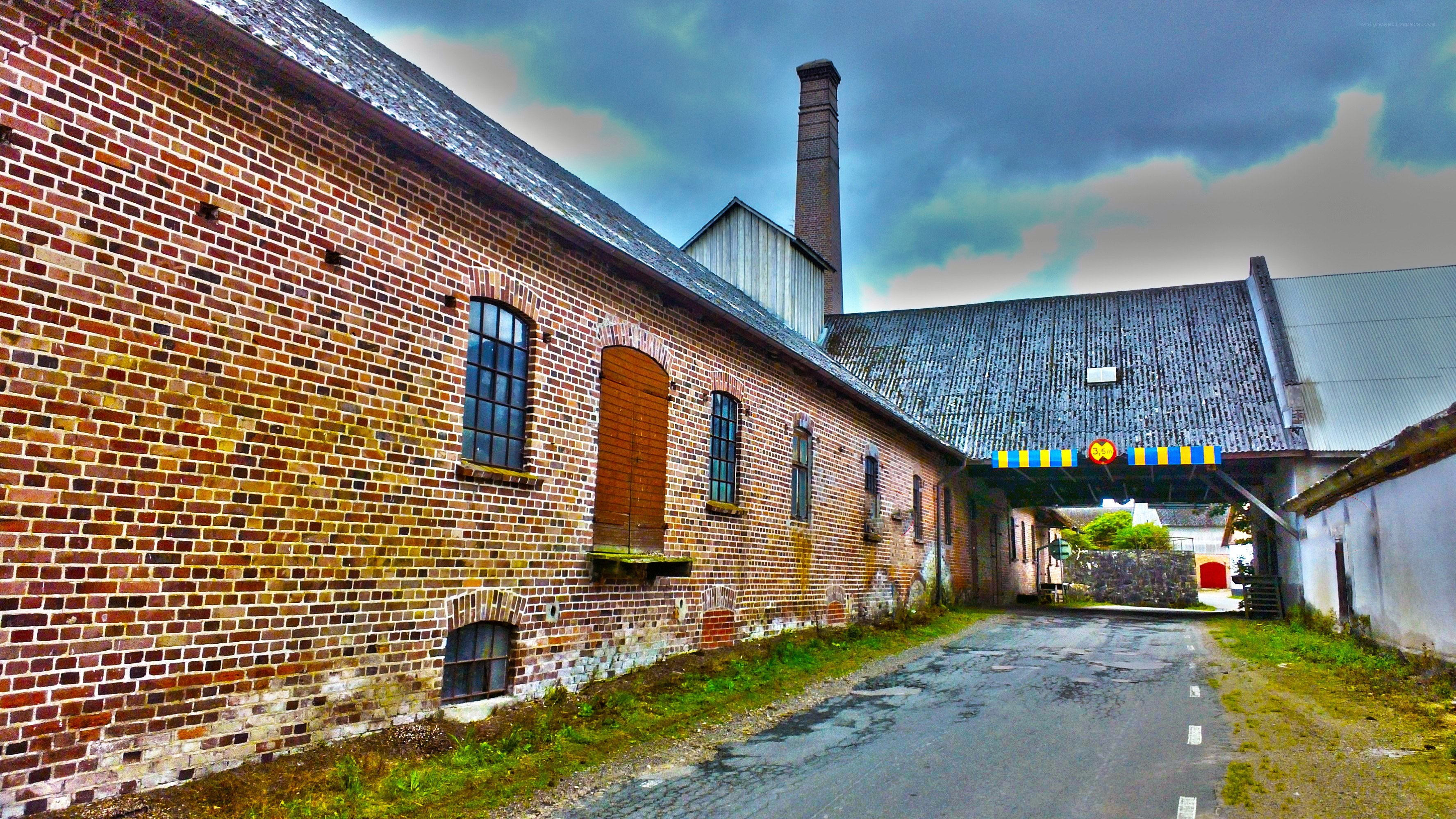 Old brick factory building
