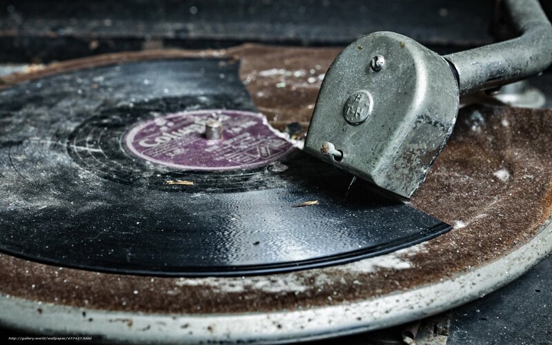Old broken record player