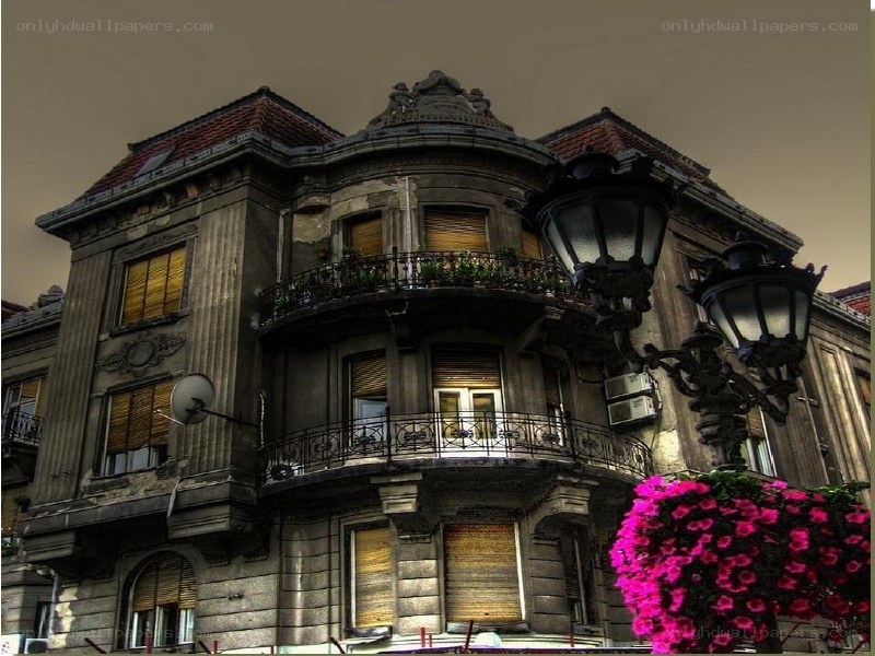 Old building with balconies