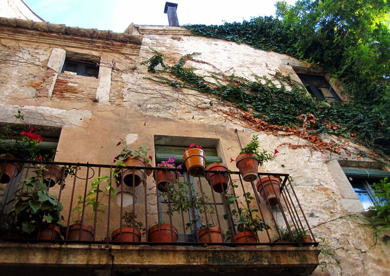 Old Building with Balcony — Brown