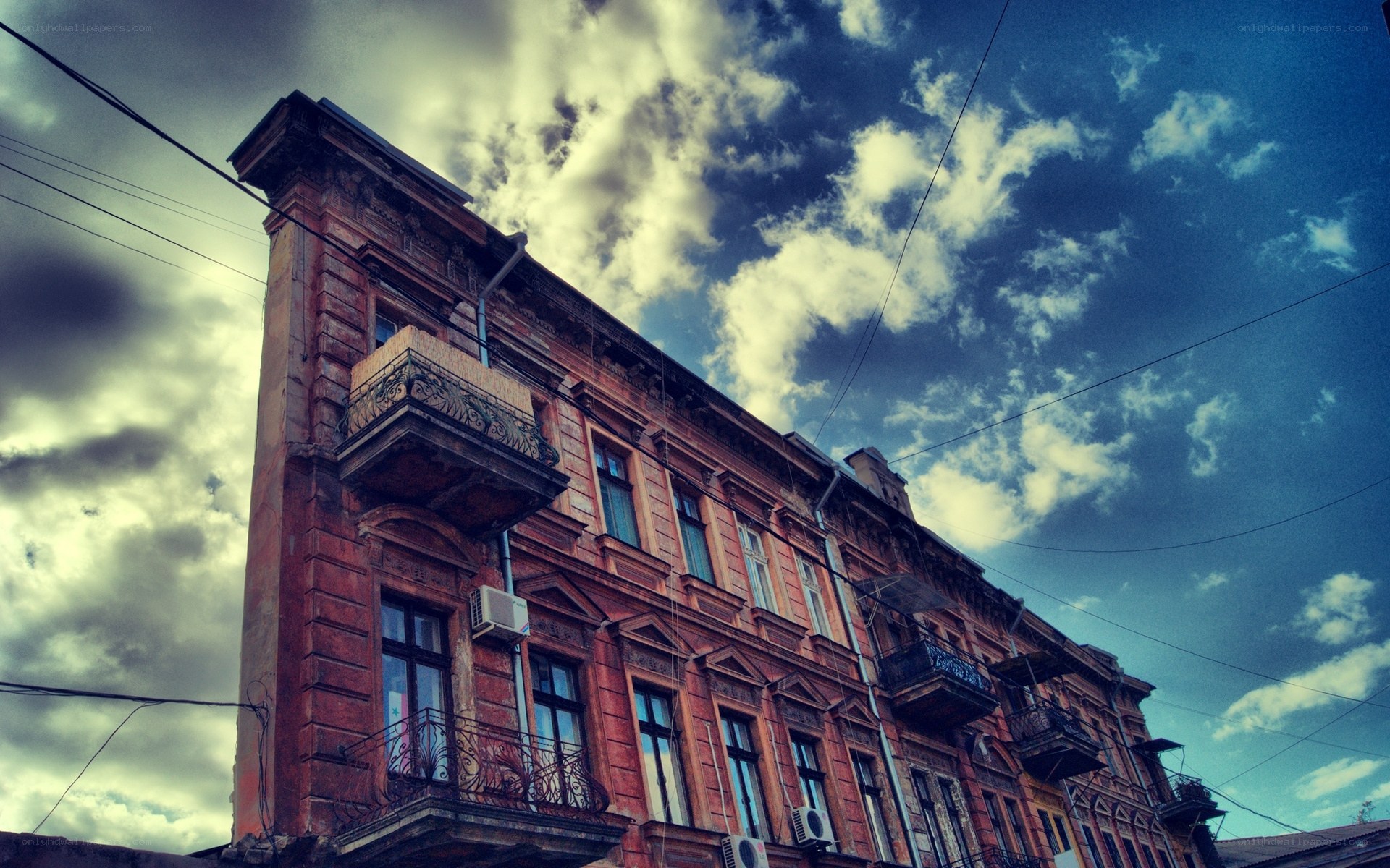Old building with ornate balconies