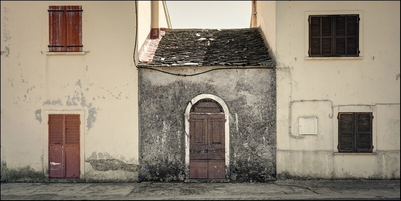 Old building with shuttered windows