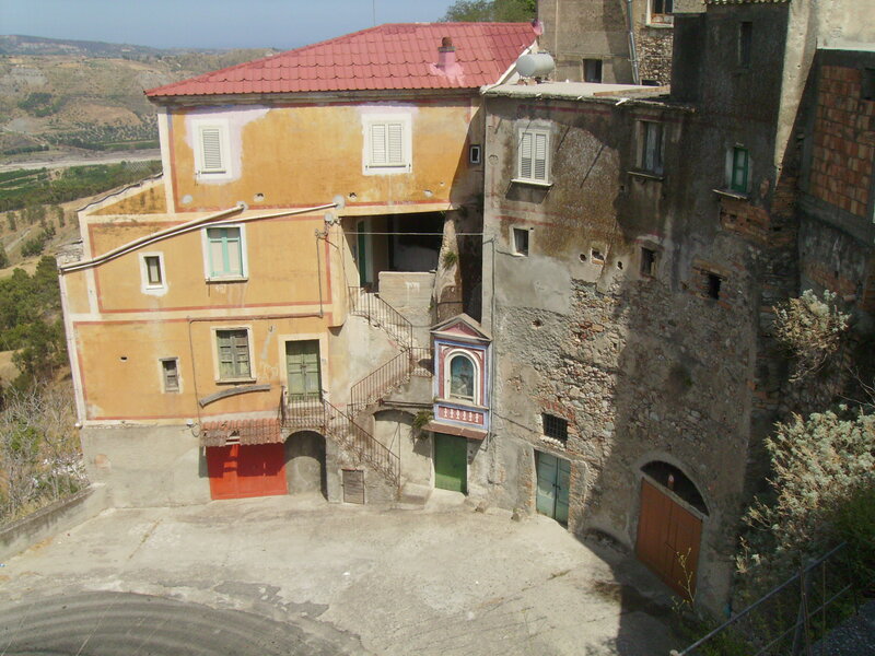 Old buildings in a hillside village