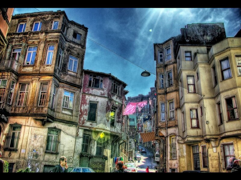 Old buildings in a narrow street