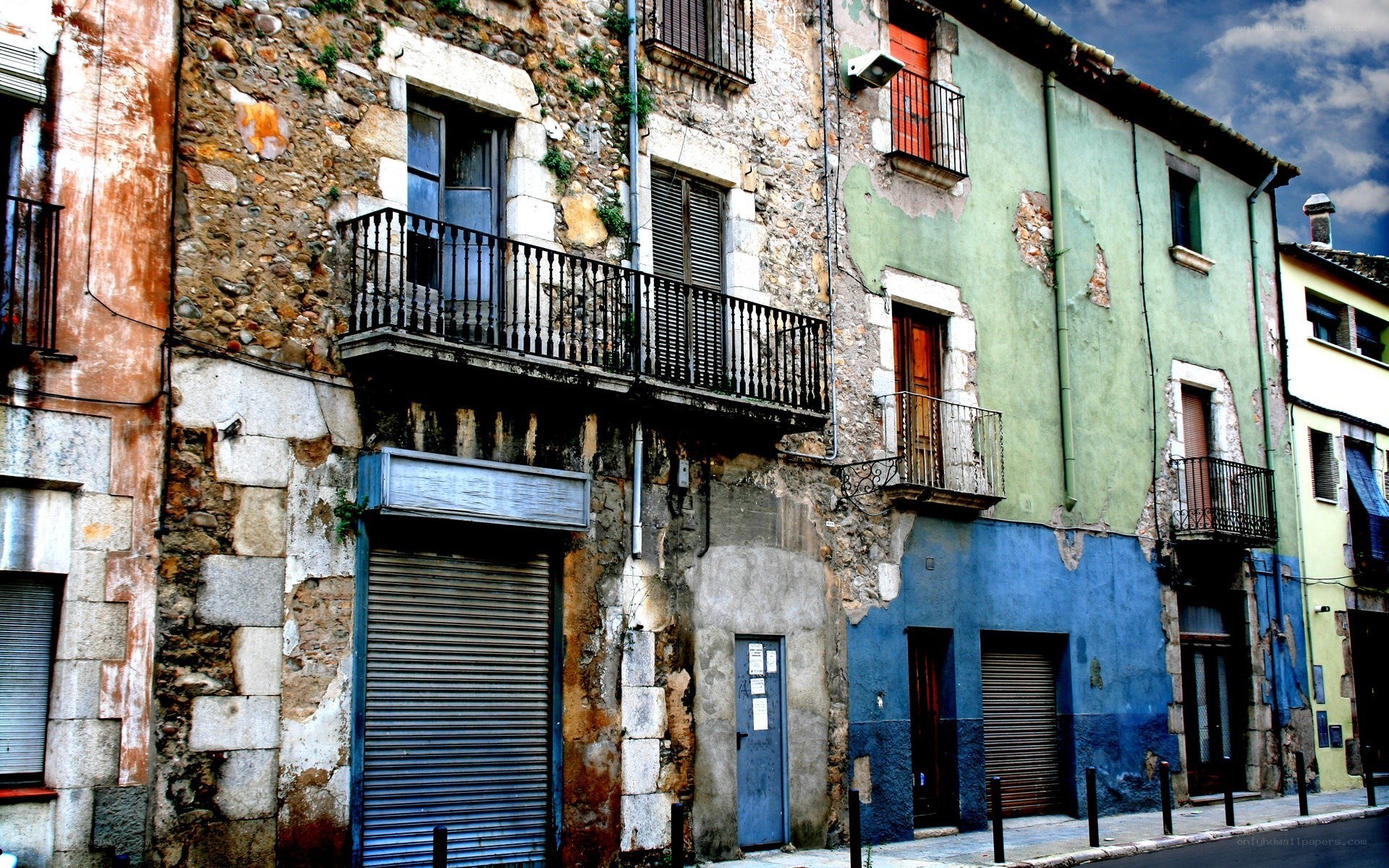 Old buildings in a narrow street