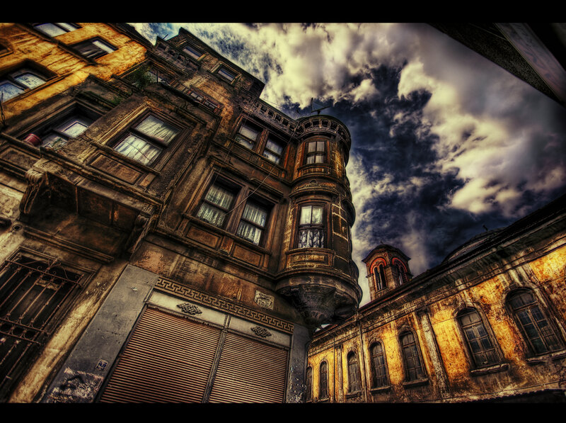 Old Buildings in Alley — Brown