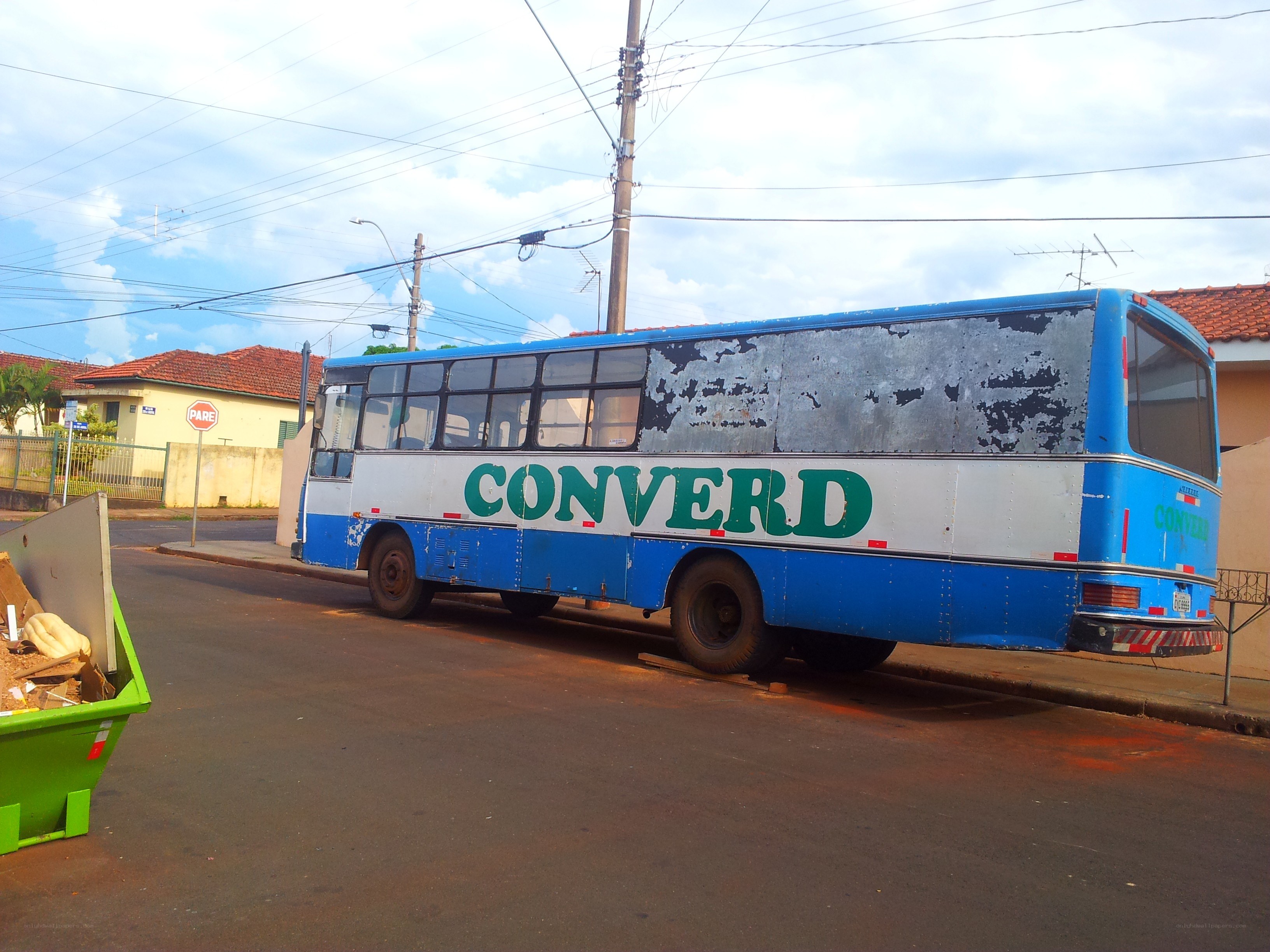 Old bus on a street