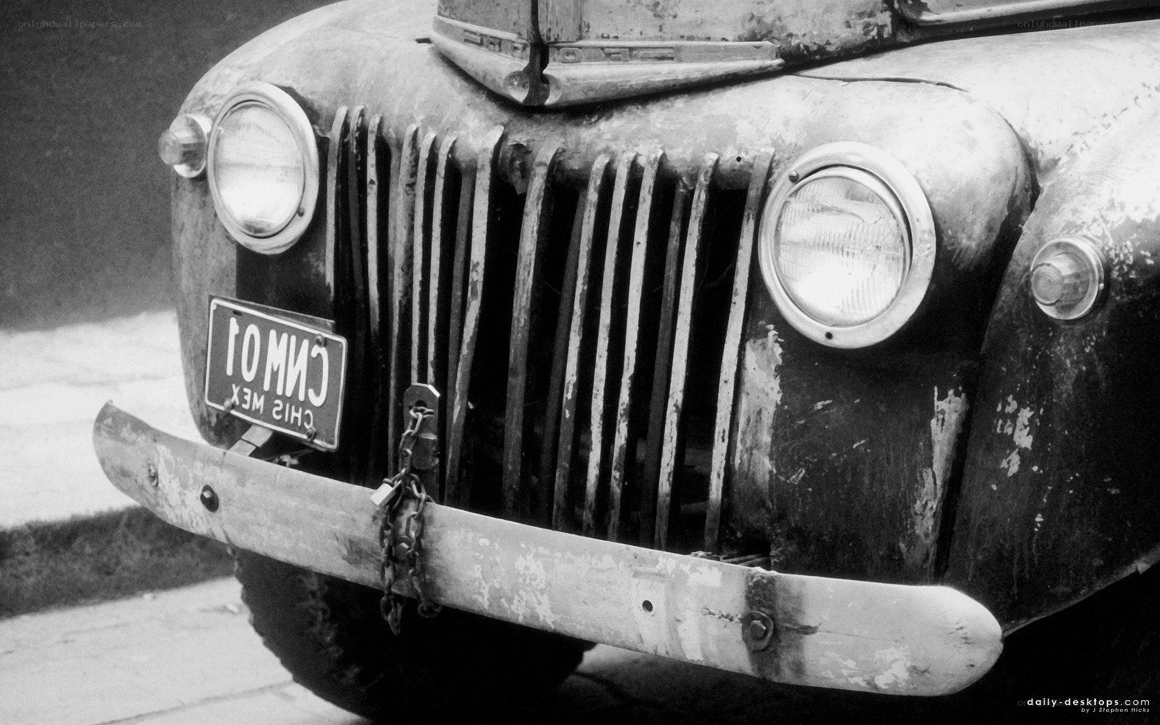old car front view