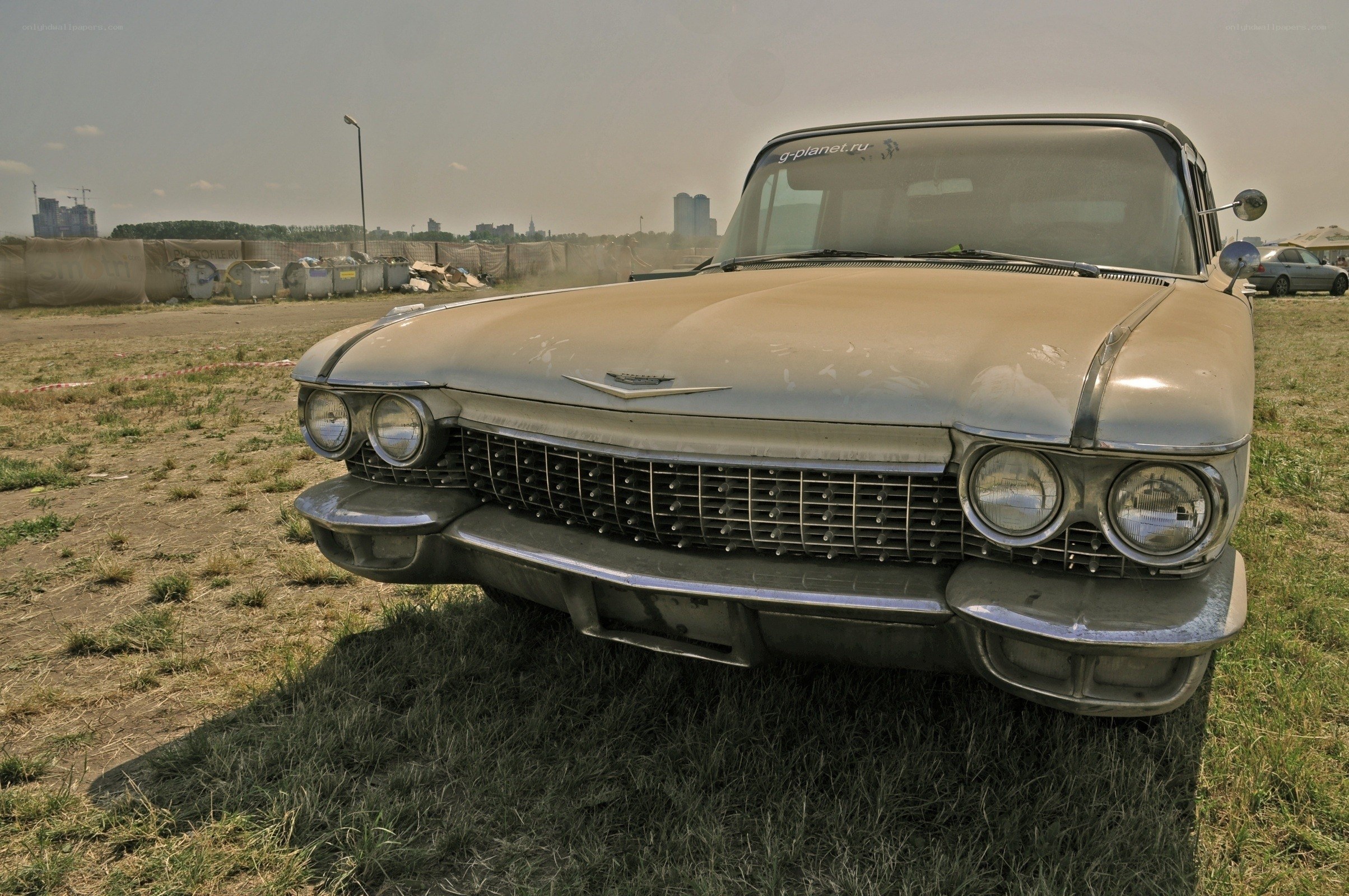 Old car in a field