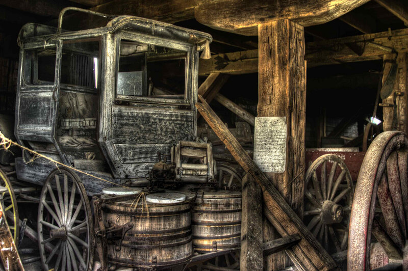 Old Carriage in Barn