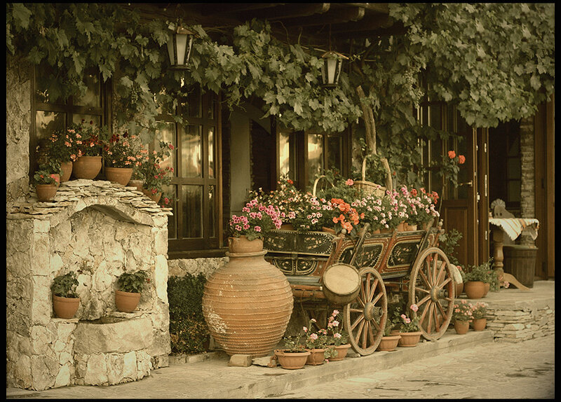 Old Carriage with Flowers