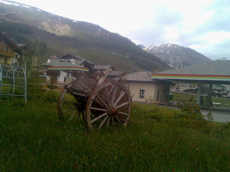 Old cart in mountain village