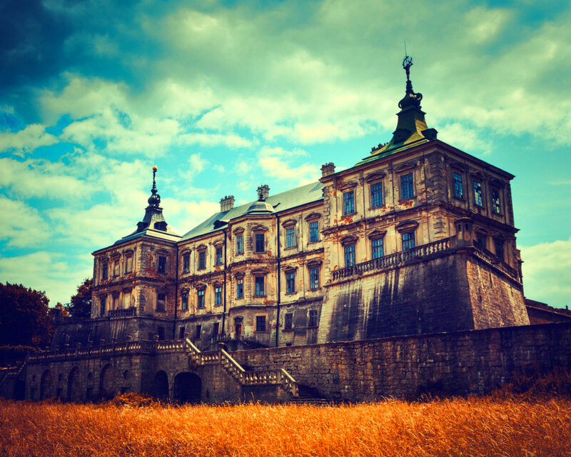 Old Castle in Field — Orange