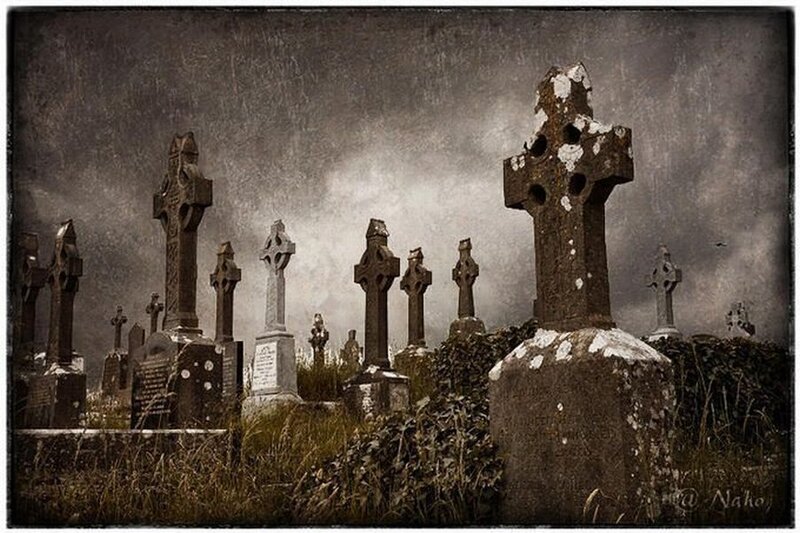 Old cemetery with Celtic crosses