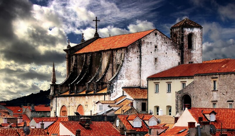 Old Church with Red Roofs