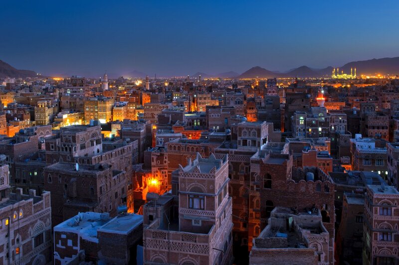 Old City at Dusk — Blue