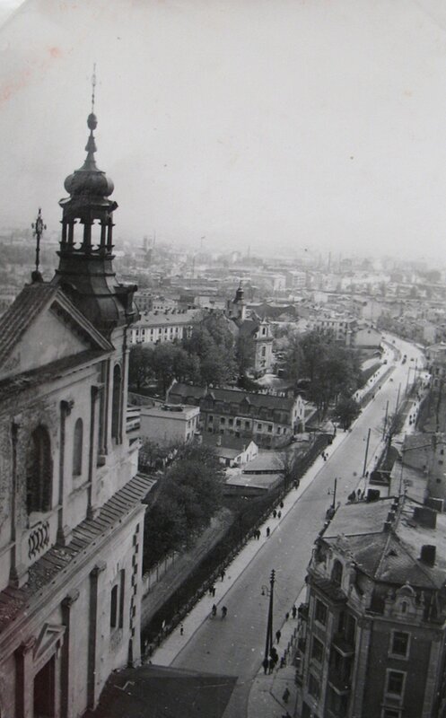 Old city view from church tower