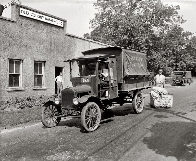 Old Colony Washing Co truck delivery