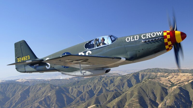 Old Crow P-51 Mustang in flight