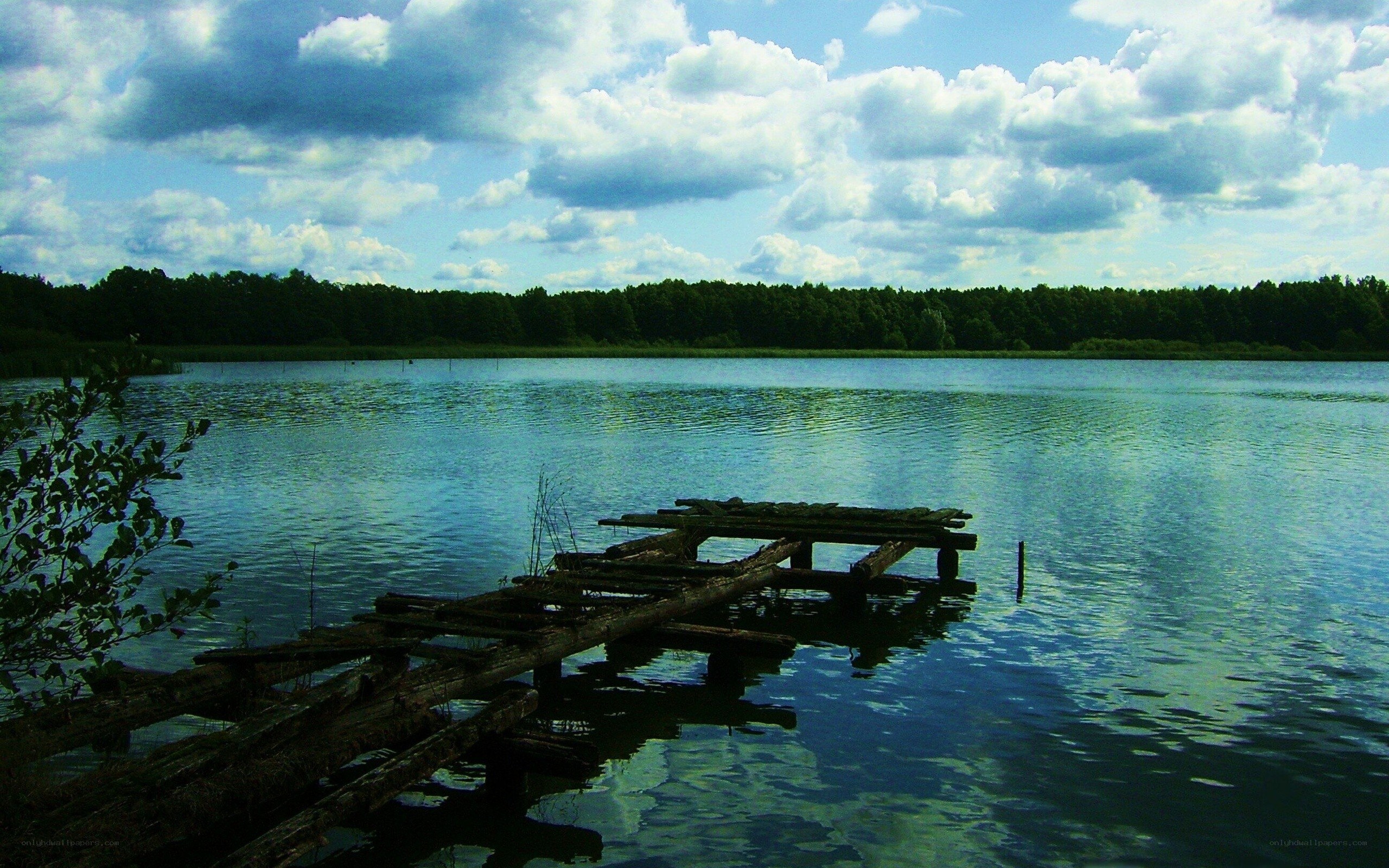 Old dock on a calm lake