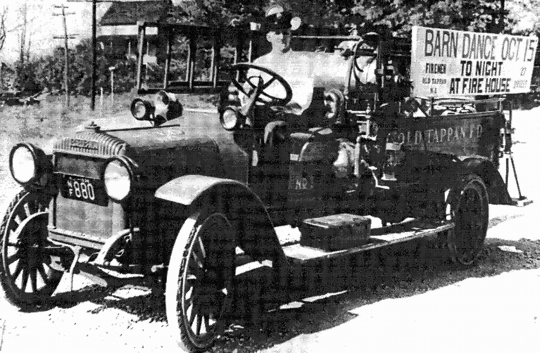 Old fire truck at barn dance