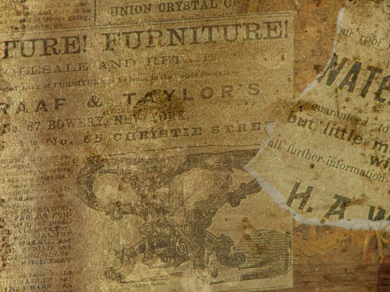 old furniture advertisement collage
