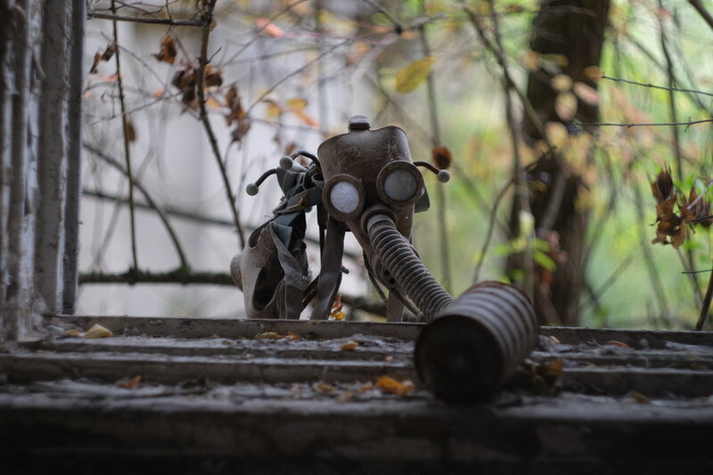 Old Gas Mask on Windowsill